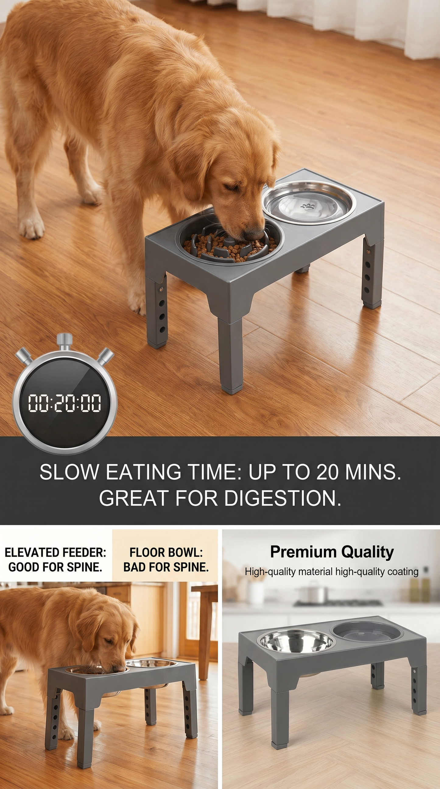 3 in 1 Elevated Dog Bowls