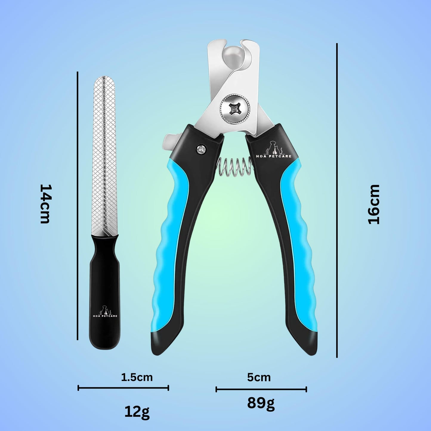 H&A PETCARE Dogs and Cats Nail Clipper and File, For All Breeds and Size Animals, Professional Easy To Use, Compact and Easy To Store.