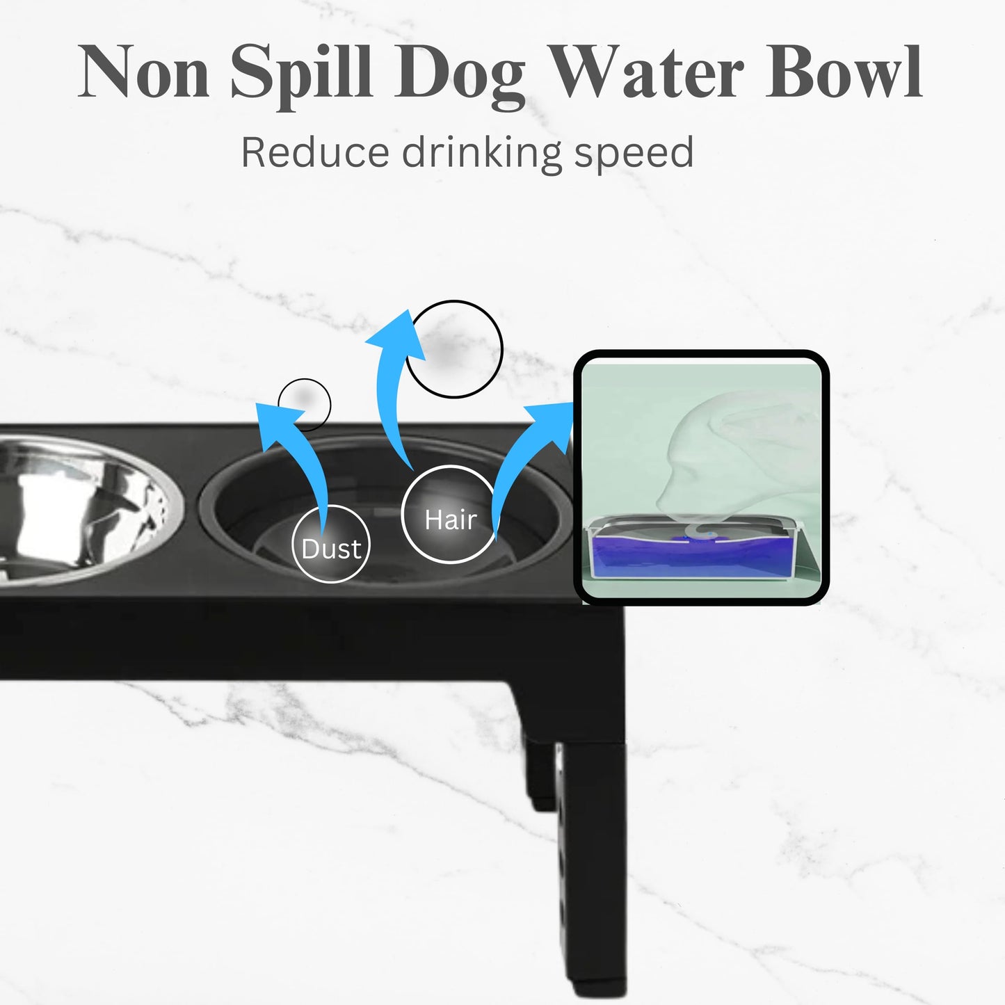 H&A PETCARE 3-in-1 Raised Dog And Cat Bowl: Elevated Feeding Bowl with Slow Feeder, Non-Spill Water Dispenser, and 4 Adjustable Heights ā Perfect for Small, Medium, and Large Dogs and Cats"