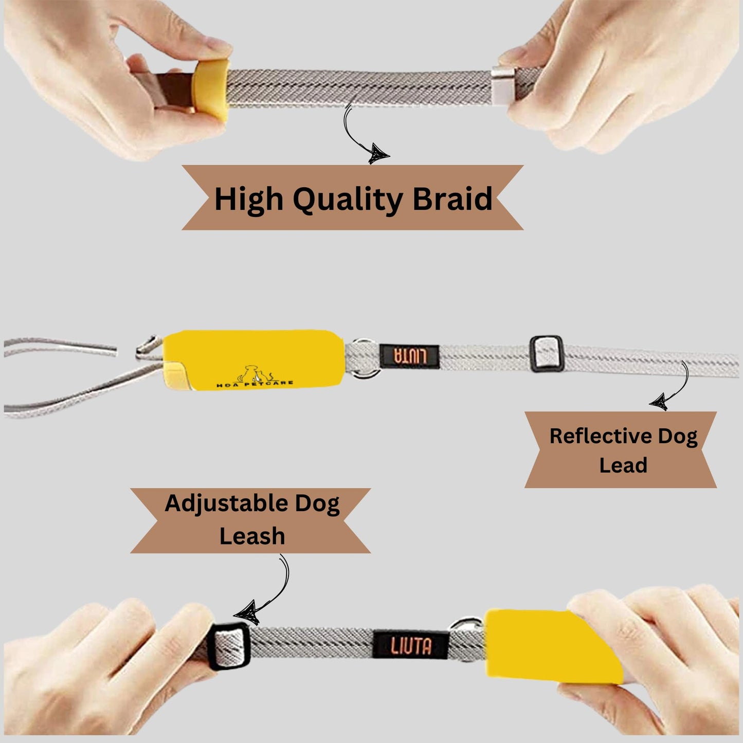 H&A Petcare Dog Leads For Small And Medium Dogs, Short Dog Lead For Puppy, 6ft Chew Proof Dog Lead, Anti-Lost Dog Leashes