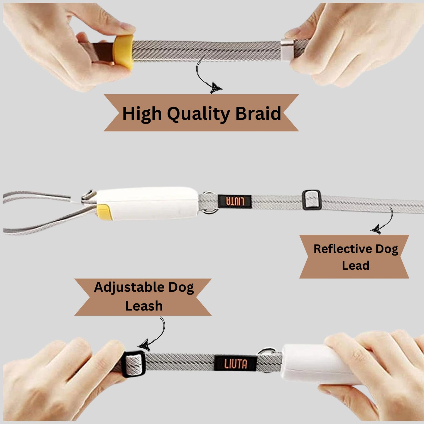 H&A Petcare Dog Leads For Small And Medium Dogs, Short Dog Lead For Puppy, 6ft Chew Proof Dog Lead, Anti-Lost Dog Leashes