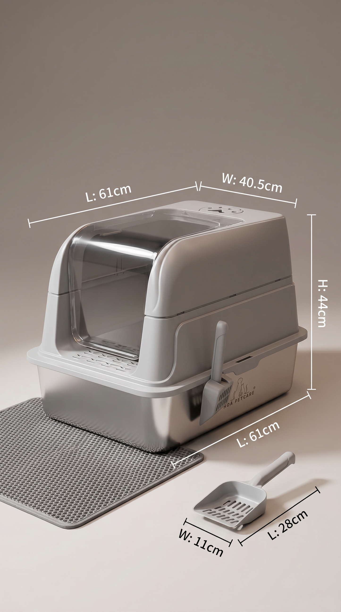 Stainless Steel Cat Litter Tray