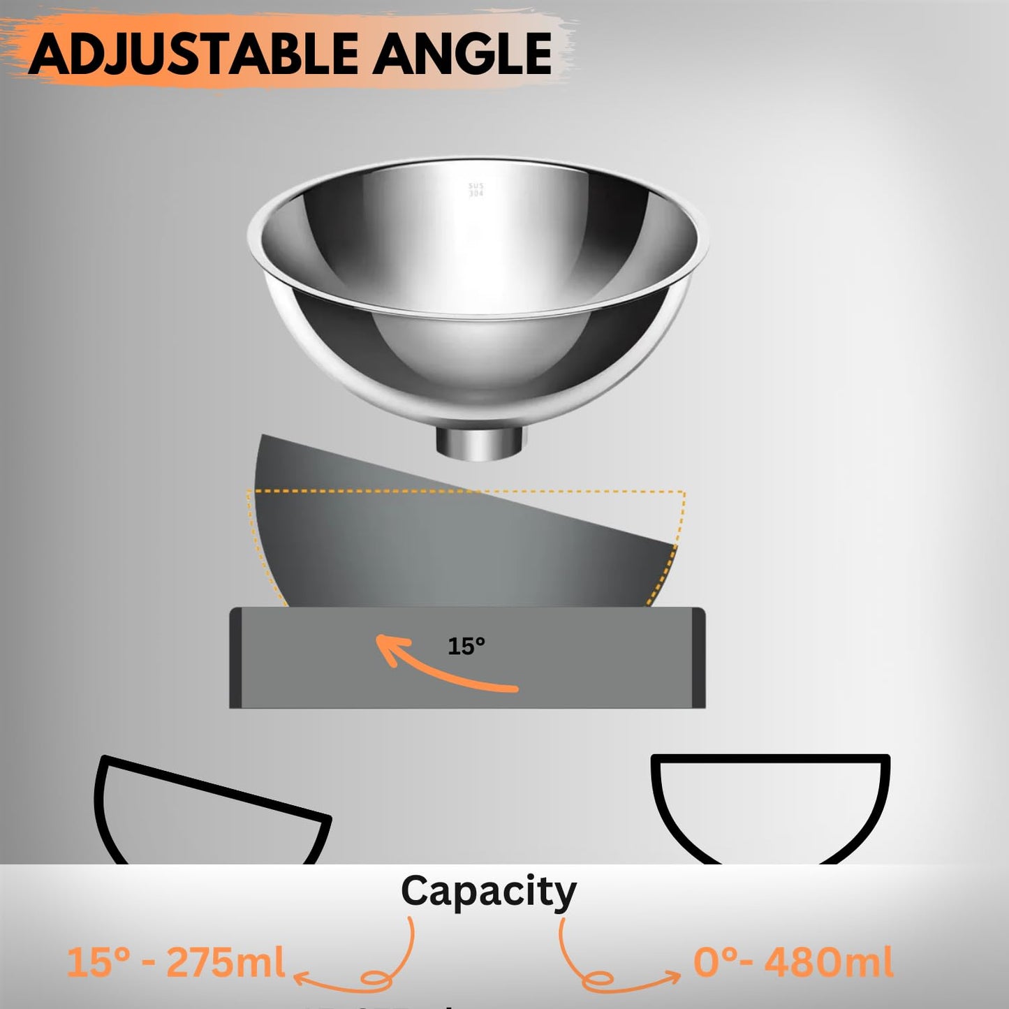 H&A PETCARE Raised Cat Bowl,0 & 15° Cat Bowls With Stand Tilted Design, Elevated Cat Bowls With Stainless Steel Water Bowl And Food Bowl, Pet Feeding Bowls For Cats And Small Dogs, Food-Grade Material
