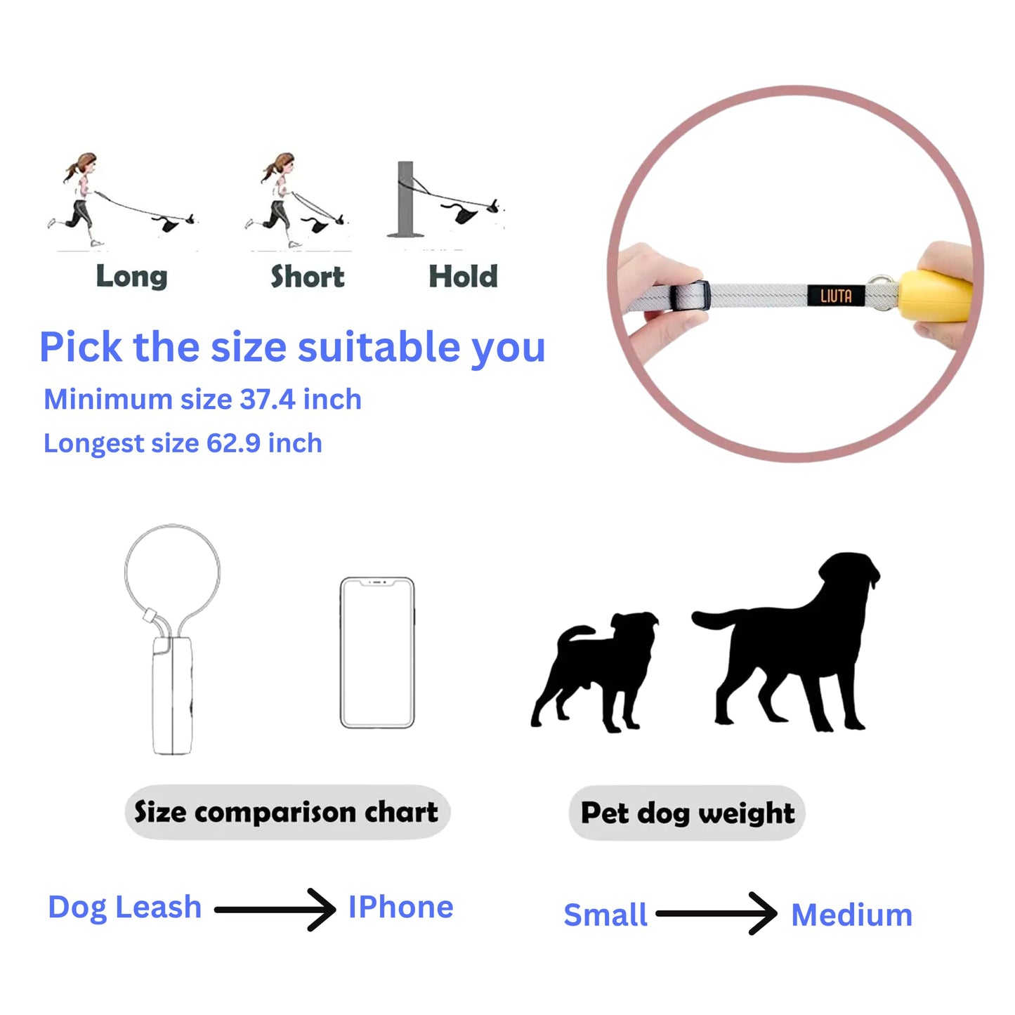 H&A Petcare Dog Leads For Small And Medium Dogs, Short Dog Lead For Puppy, 6ft Chew Proof Dog Lead, Anti-Lost Dog Leashes